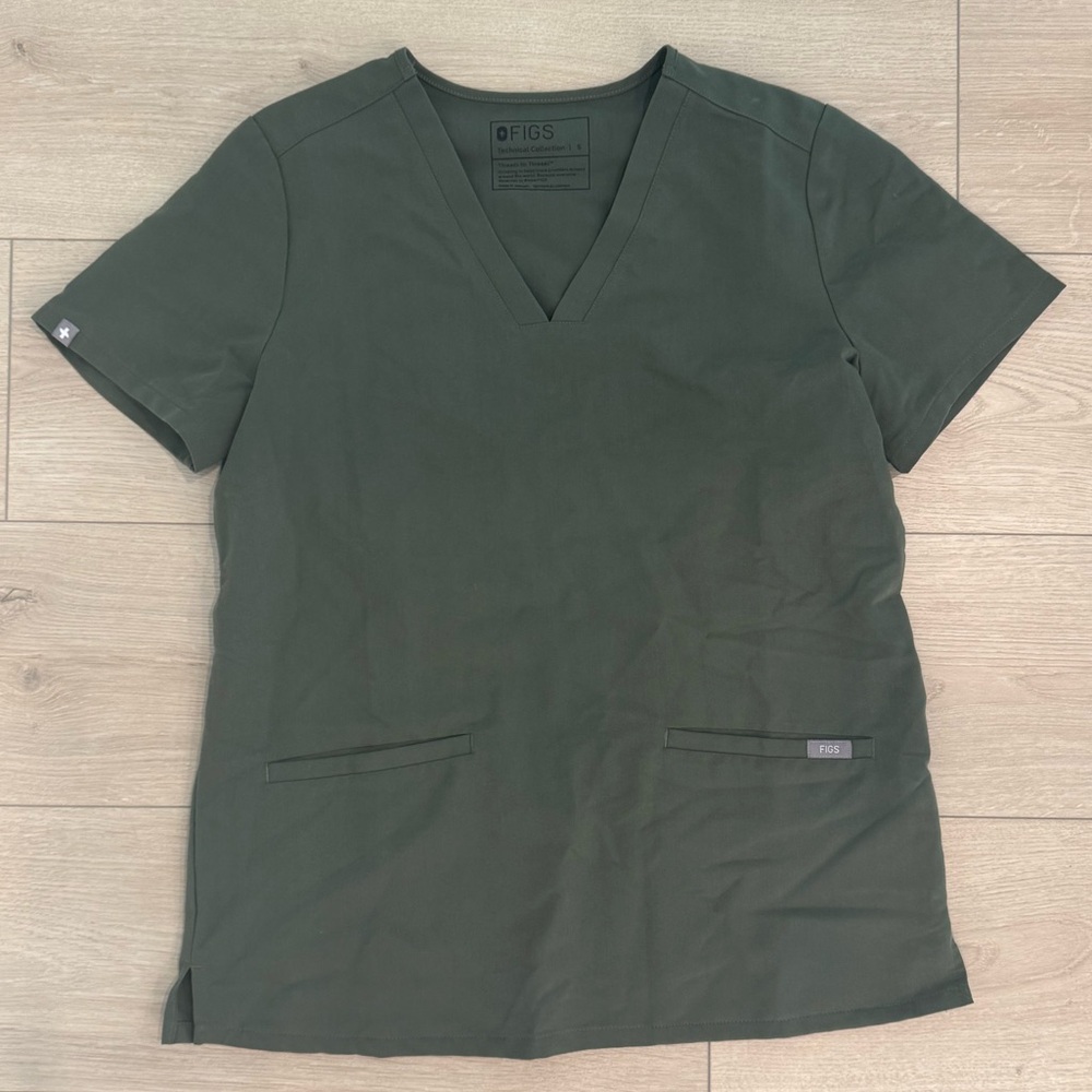 Figs Olive Green Scrub Top